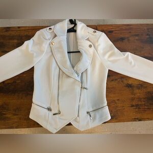 Stylish White Jacket with Silver Accents